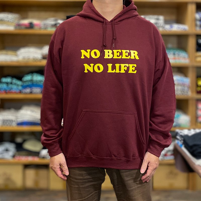 画像5: NO BEER NO LIFE HOODIE (MAROON/YELLOW) (5)