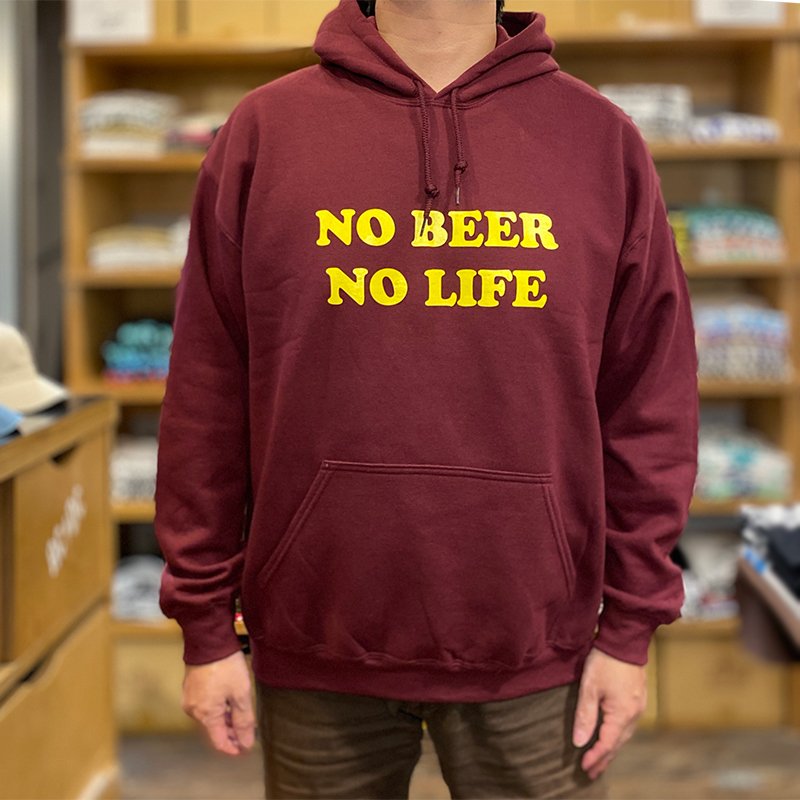 画像7: NO BEER NO LIFE HOODIE (MAROON/YELLOW) (7)
