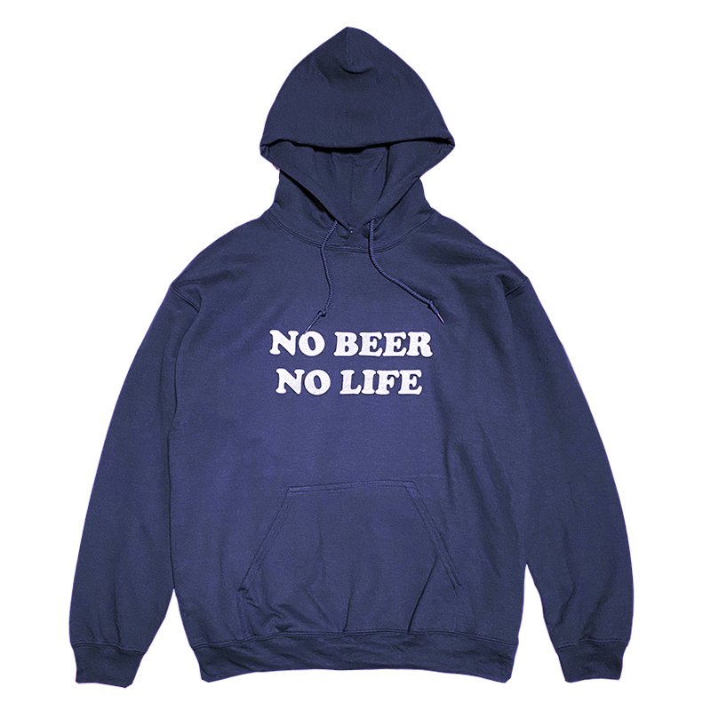 画像1: NO BEER NO LIFE HOODIE (NAVY) (1)