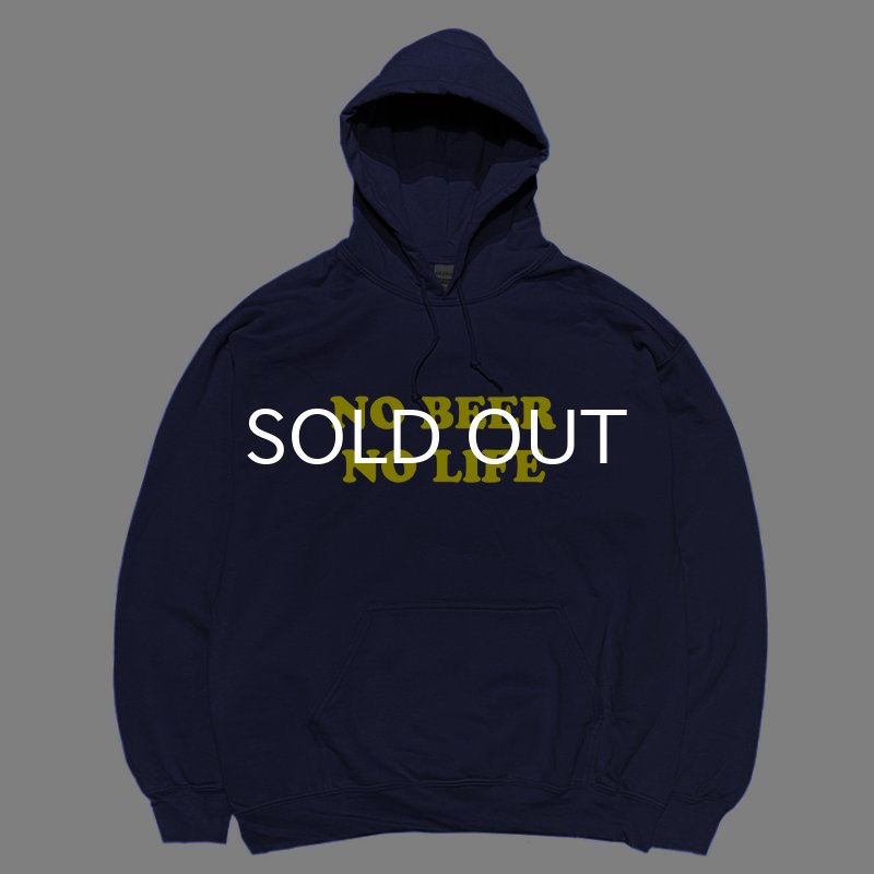 画像1: NO BEER NO LIFE HOODIE (NAVY/YELLOW) (1)
