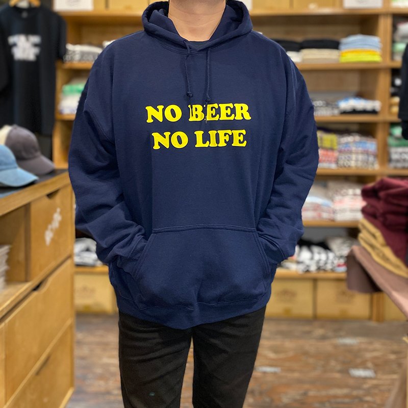 画像4: NO BEER NO LIFE HOODIE (NAVY/YELLOW) (4)