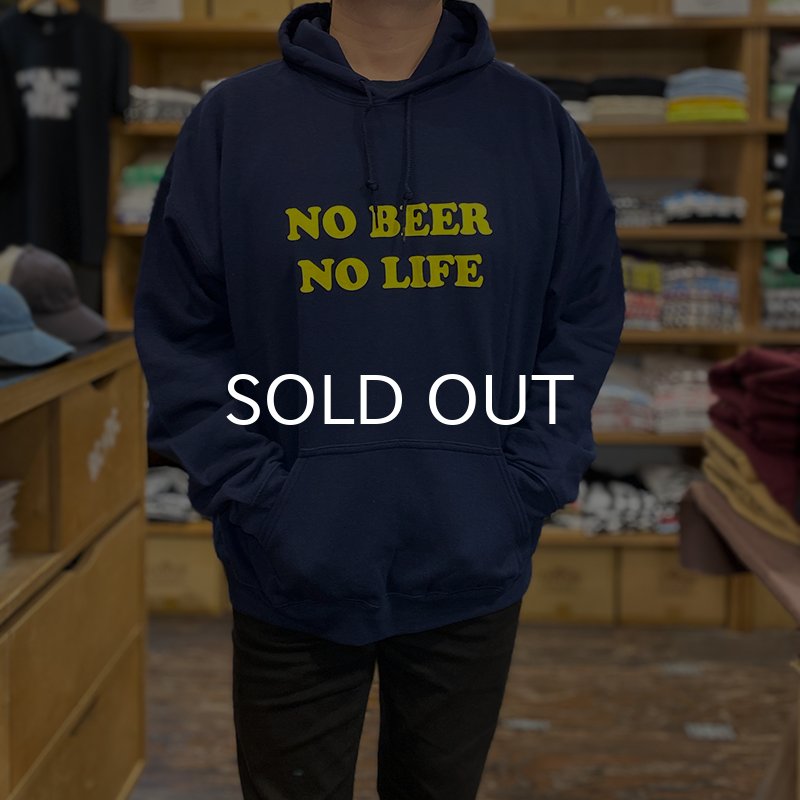 画像4: NO BEER NO LIFE HOODIE (NAVY/YELLOW) (4)