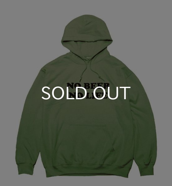 画像1: NO BEER NO LIFE HOODIE (MILITARY GREEN/BLACK) (1)