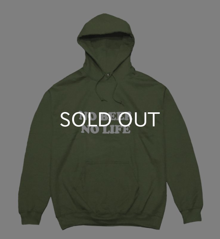 画像1: NO BEER NO LIFE HOODIE (MILITARY GREEN/WHITE) (1)