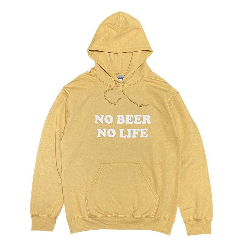 画像1: NO BEER NO LIFE HOODIE (OLD GOLD/WHITE) (1)