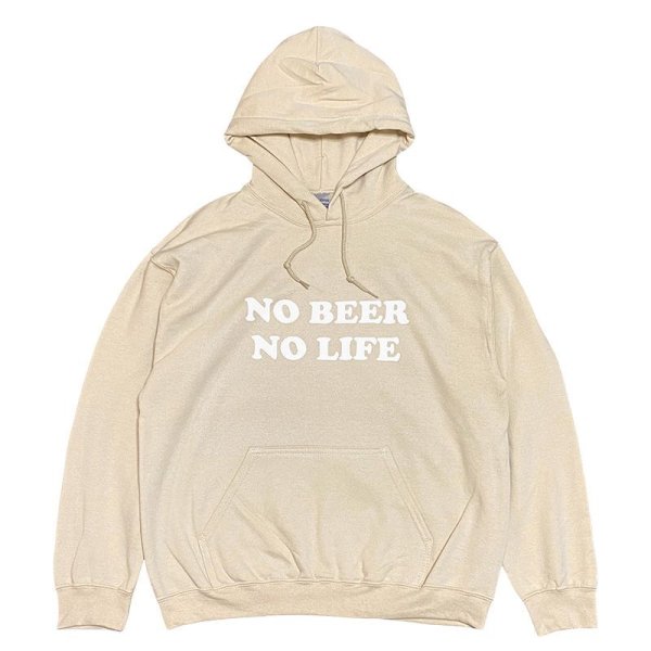 画像1: 【SALE】NO BEER NO LIFE HOODIE (SAND/WHITE) (1)