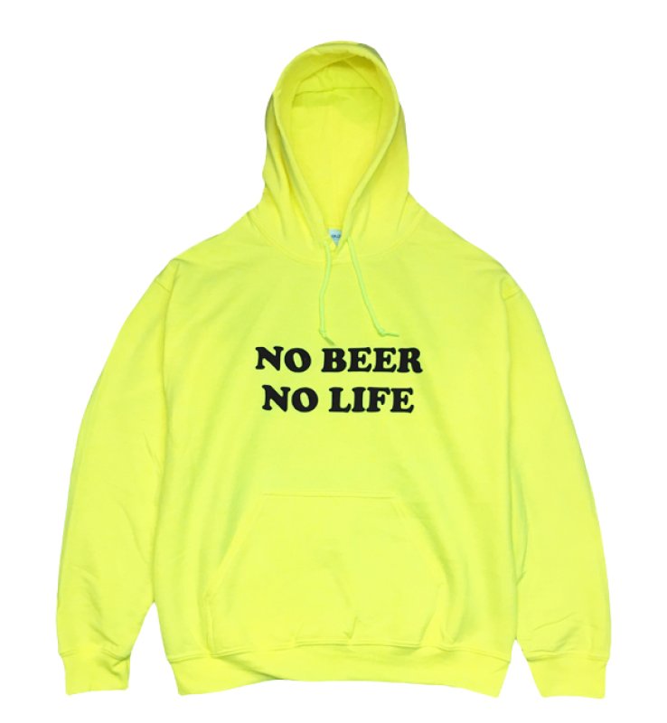 画像1: NO BEER NO LIFE HOODIE (SAFETY GREEN/BLACK) (1)