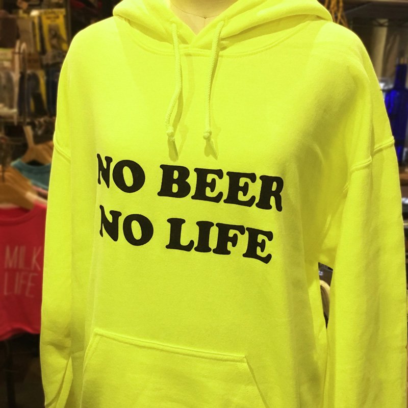 画像2: NO BEER NO LIFE HOODIE (SAFETY GREEN/BLACK) (2)
