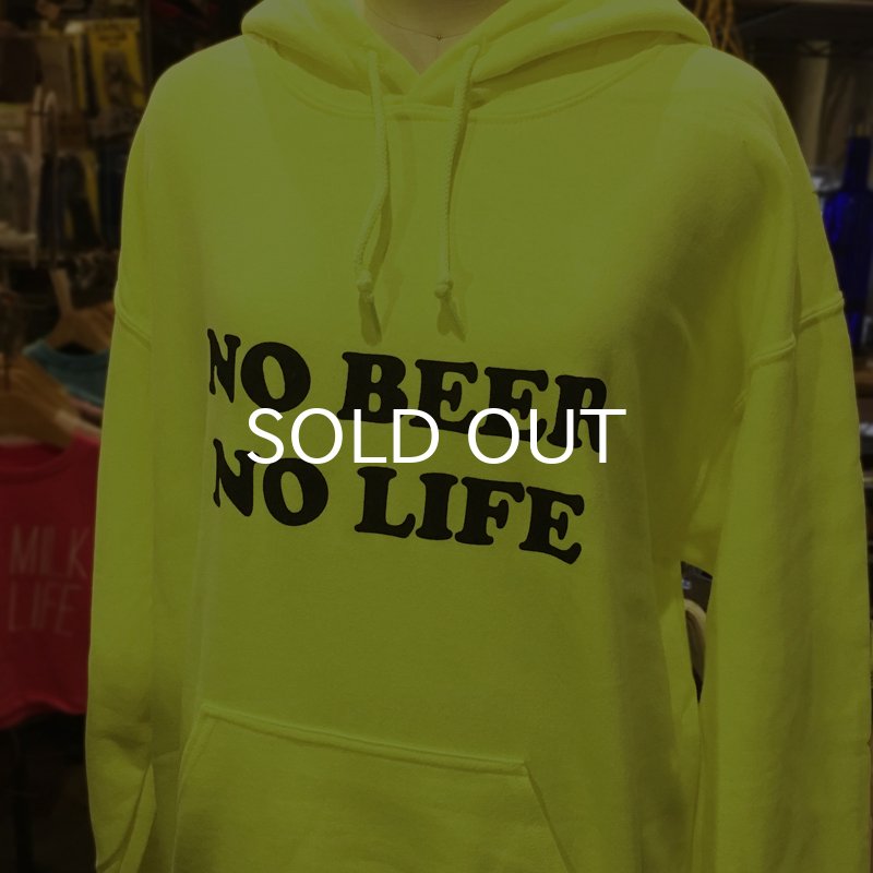画像2: 【SALE】NO BEER NO LIFE HOODIE (SAFETY GREEN/BLACK) (2)