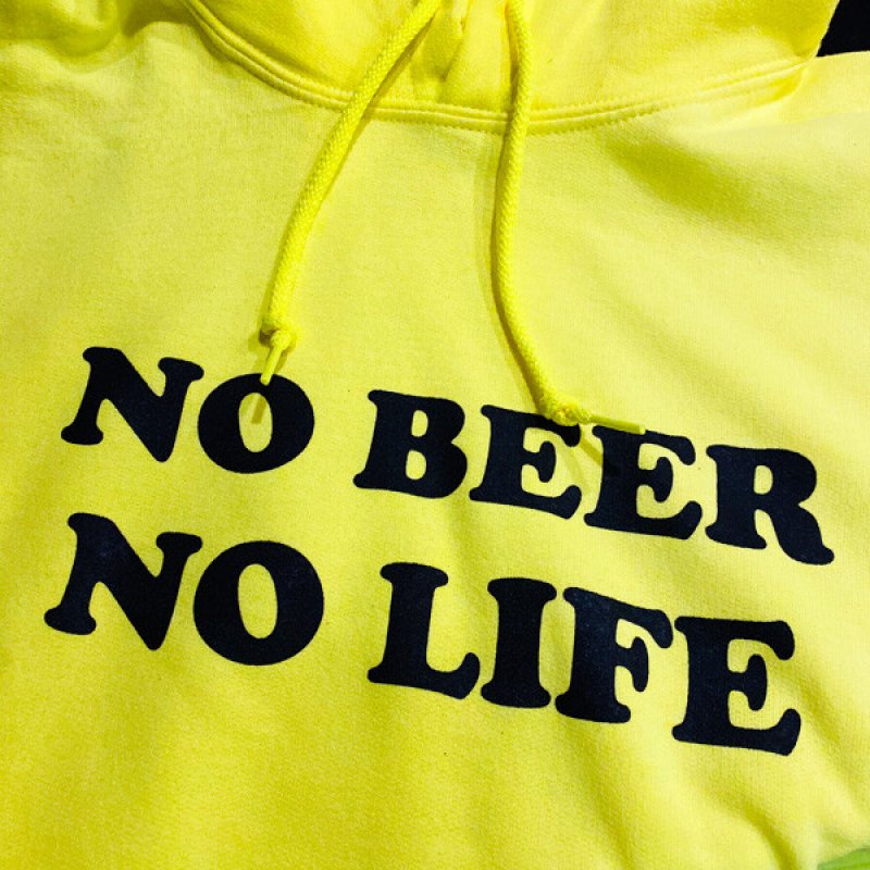 画像3: NO BEER NO LIFE HOODIE (SAFETY GREEN/BLACK) (3)