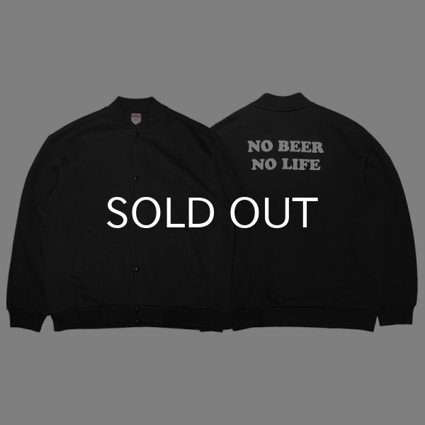 画像1: NO BEER NO LIFE SWEAT SNAP JACKET (BLACK) (1)