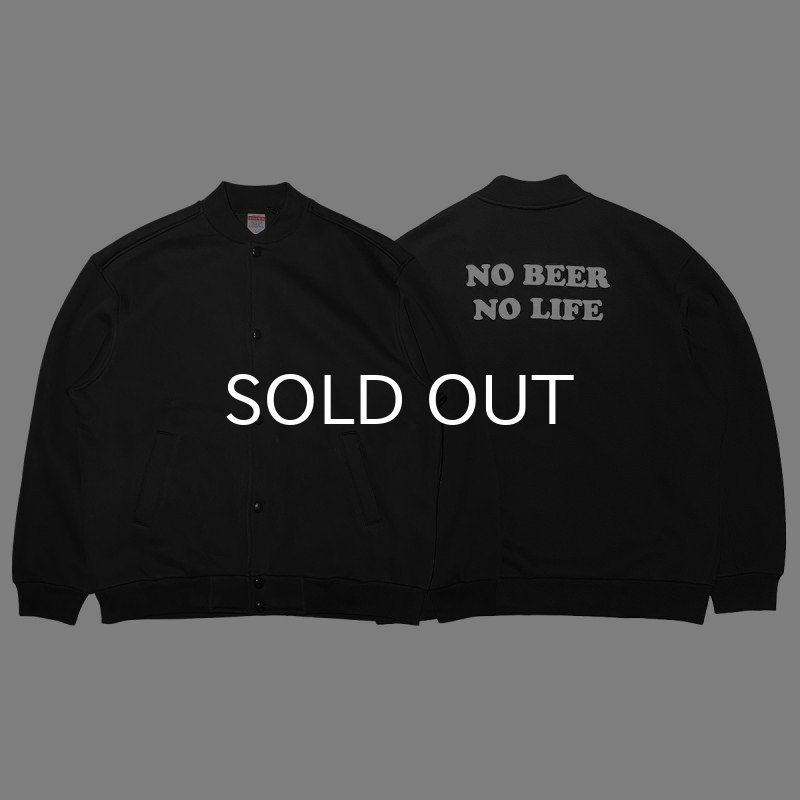 画像1: NO BEER NO LIFE SWEAT SNAP JACKET (BLACK) (1)