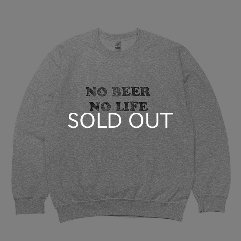 画像1: NO BEER NO LIFE CREWNECK (ASH/BLACK) (1)