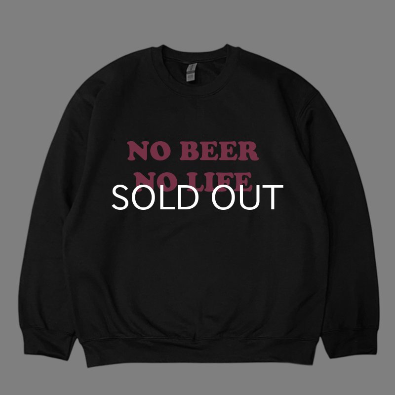 画像1: NO BEER NO LIFE CREWNECK (BLACK/PINK) (1)