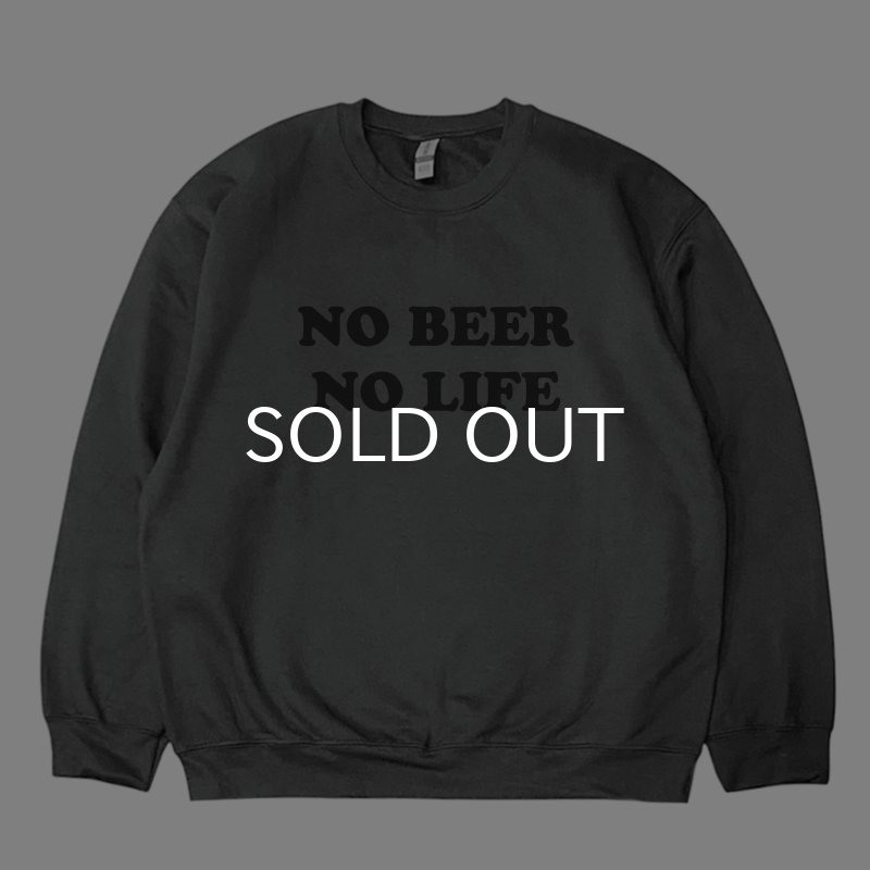 画像1: NO BEER NO LIFE CREWNECK (CHARCOAL/BLACK) (1)