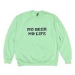 画像1: 【SALE】NO BEER NO LIFE CREWNECK (MINT GREEN) (1)