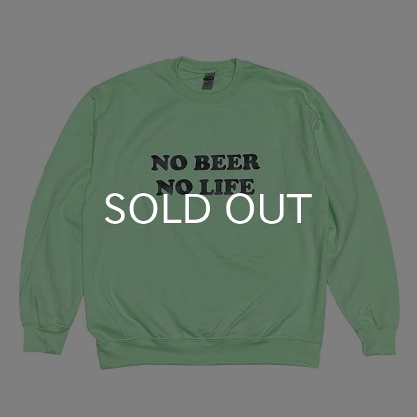 画像1: NO BEER NO LIFE CREWNECK (MINT GREEN) (1)