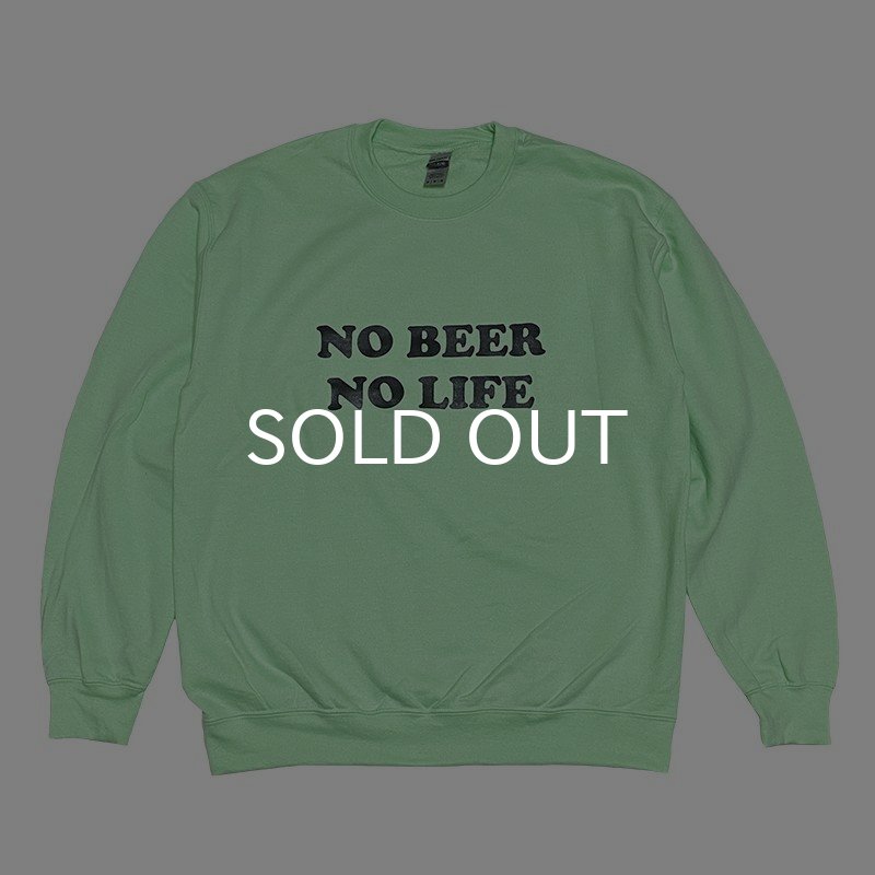 画像1: NO BEER NO LIFE CREWNECK (MINT GREEN) (1)