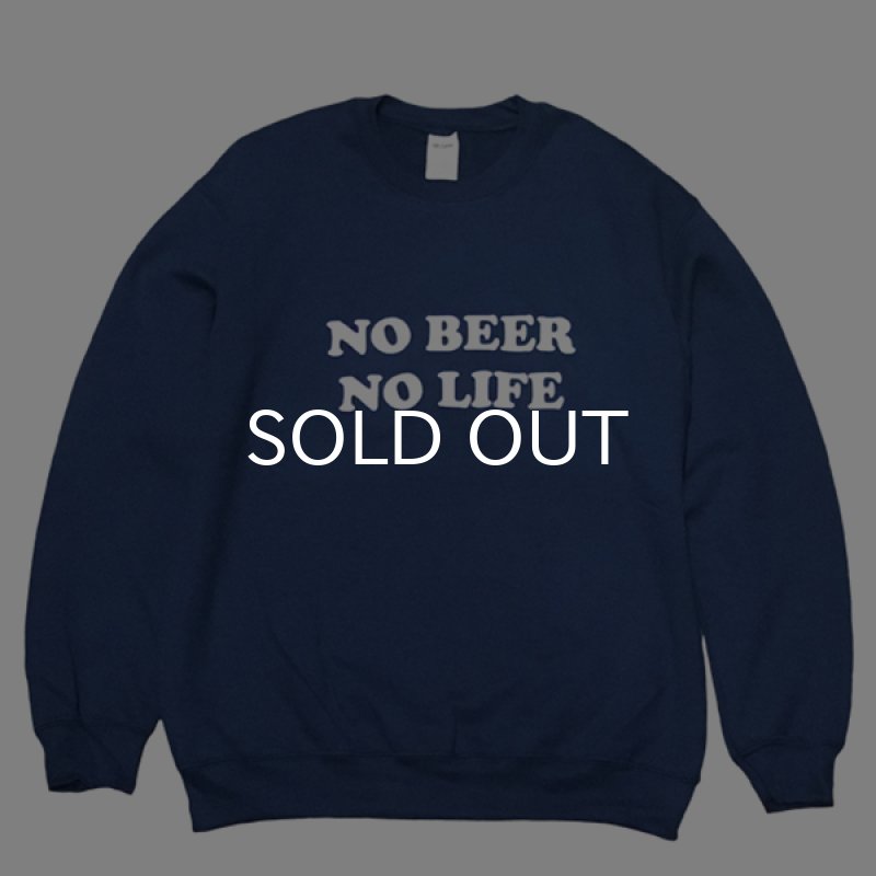 画像1: NO BEER NO LIFE CREWNECK (NAVY) (1)