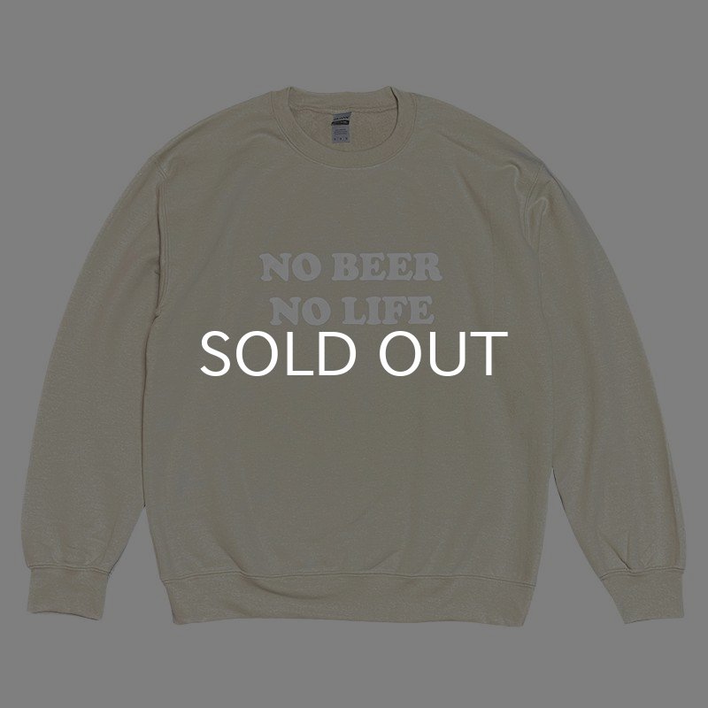 画像1: NO BEER NO LIFE CREWNECK (SAND/WHITE) (1)