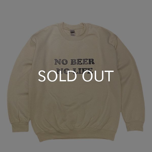 画像1: NO BEER NO LIFE CREWNECK (SAND/BLACK) (1)