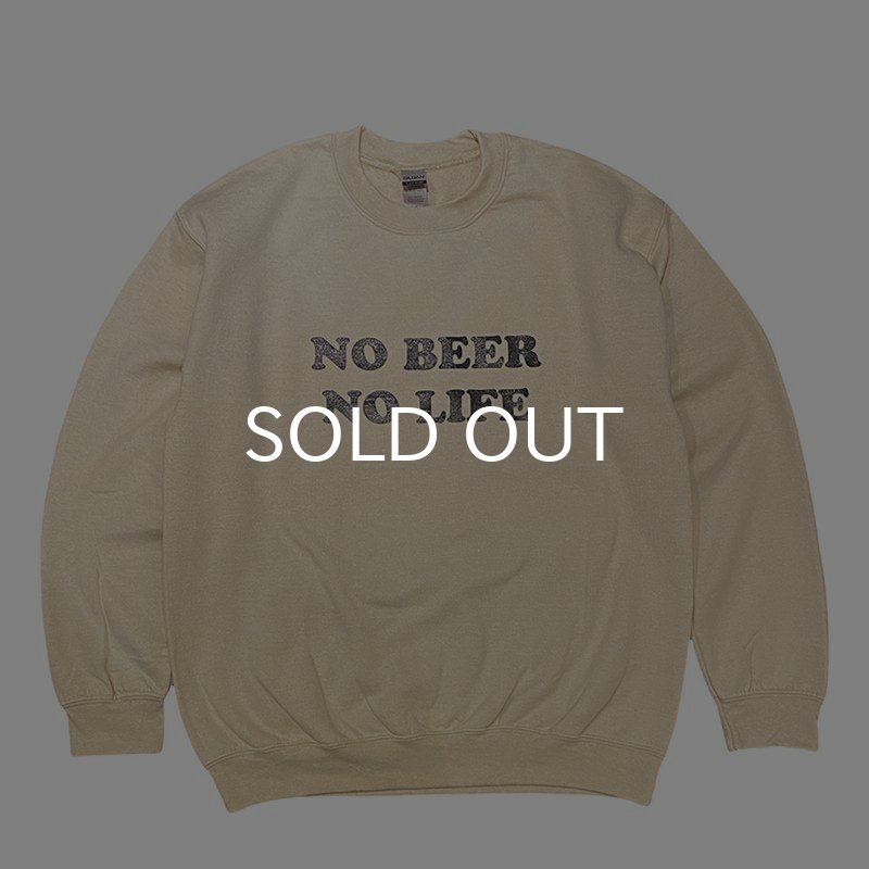 画像1: NO BEER NO LIFE CREWNECK (SAND/BLACK) (1)
