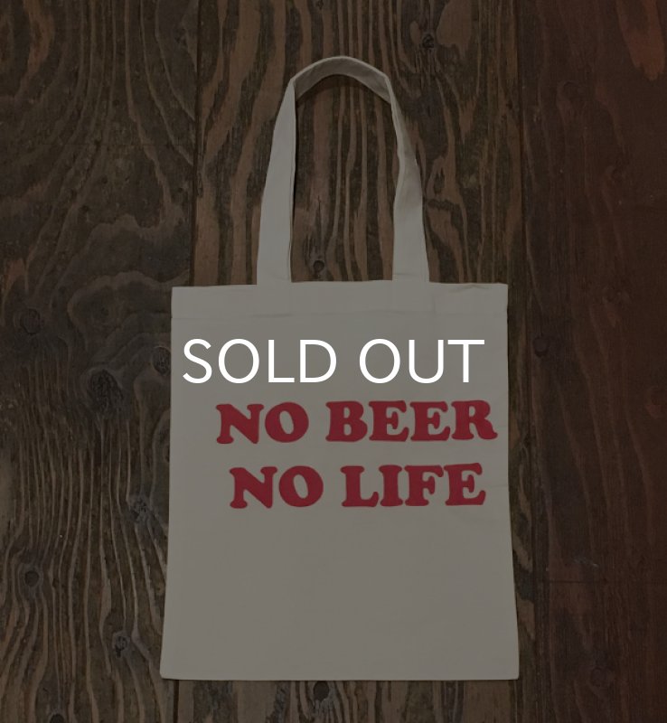 画像1: NO BEER NO LIFE トートバッグ (NATURAL/RED) (1)
