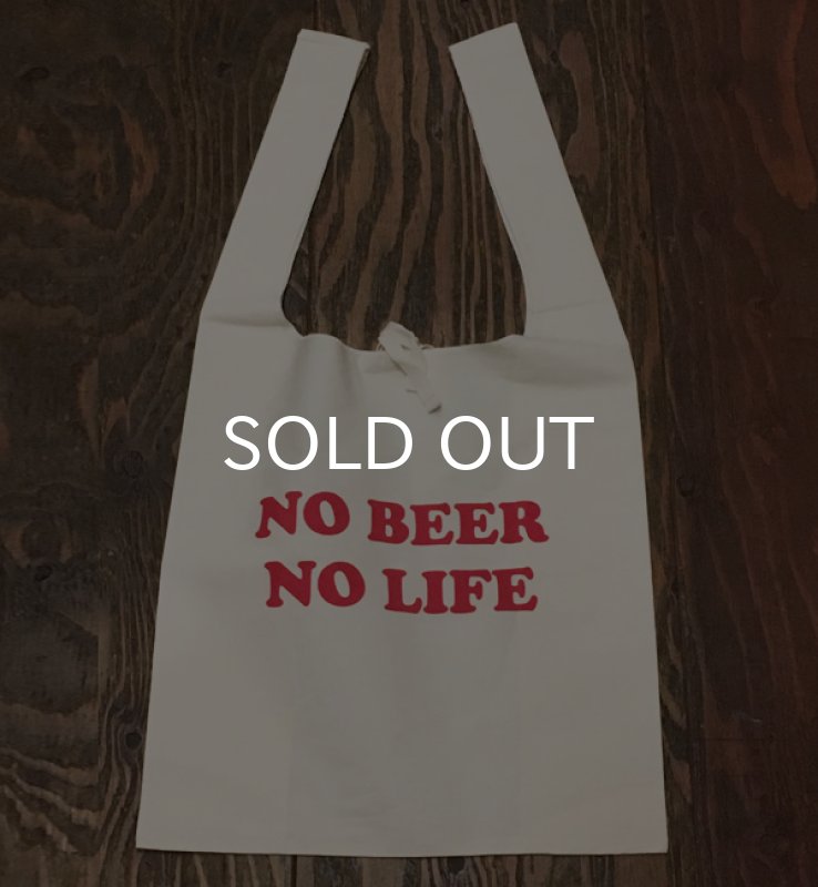 画像1: NO BEER NO LIFE マルシェバッグ (NATURAL/RED) (1)