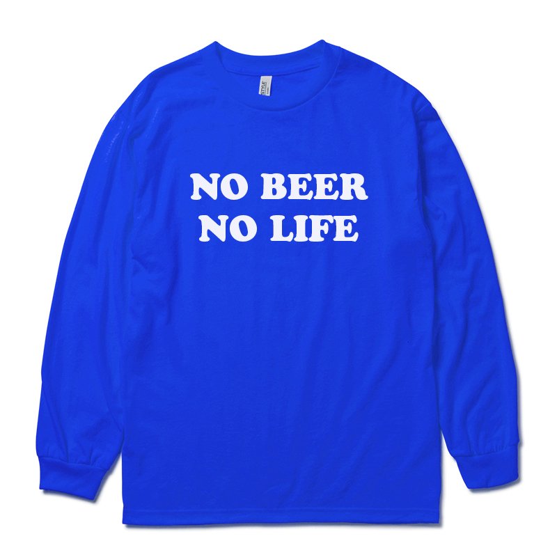 画像1: ［NICE PRICE］NO BEER NO LIFE ロングスリーブTシャツ (ROYAL) (1)