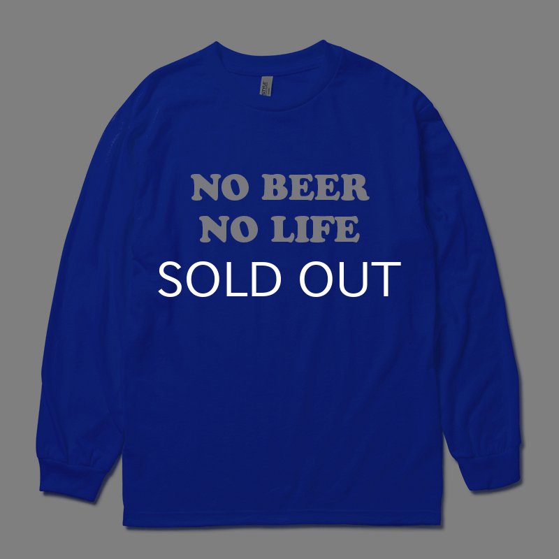 画像1: ［NICE PRICE］NO BEER NO LIFE ロングスリーブTシャツ (ROYAL) (1)
