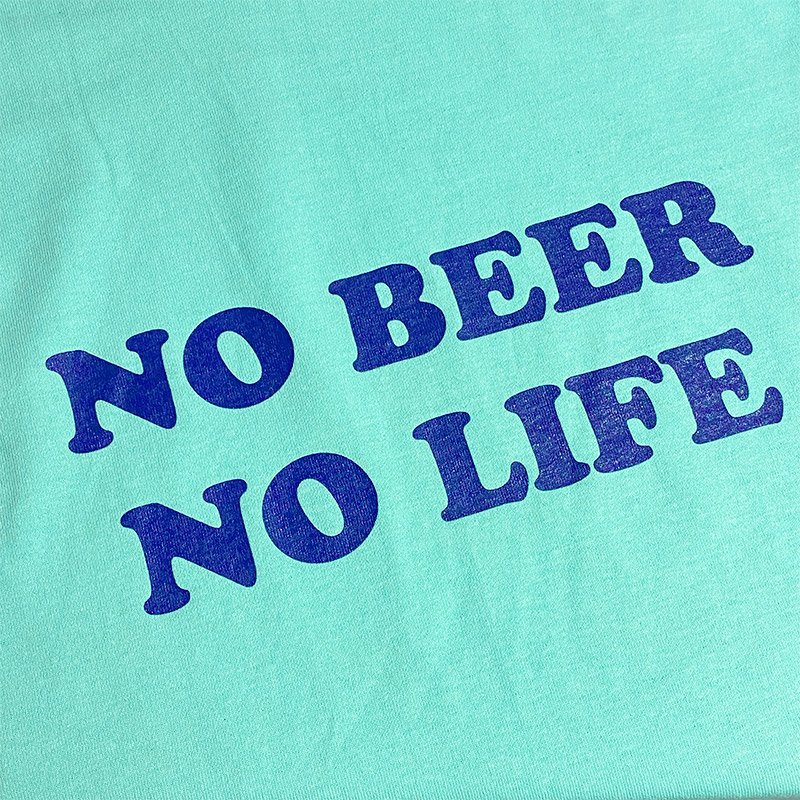画像2: ［NICE PRICE］NO BEER NO LIFE ロングスリーブTシャツ (CELADON/NAVY) (2)