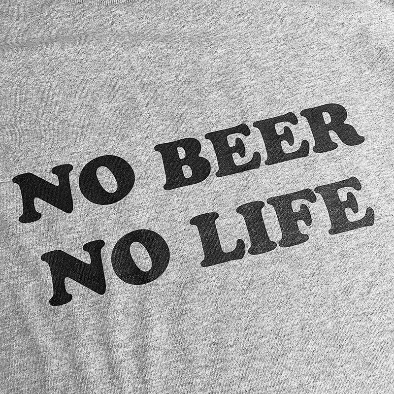 画像2: ［NICE PRICE］NO BEER NO LIFE ロングスリーブTシャツ (HEATHER GREY) (2)