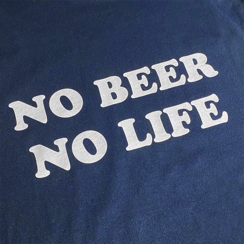 画像2: ［NICE PRICE］NO BEER NO LIFE ロングスリーブTシャツ (NAVY) (2)
