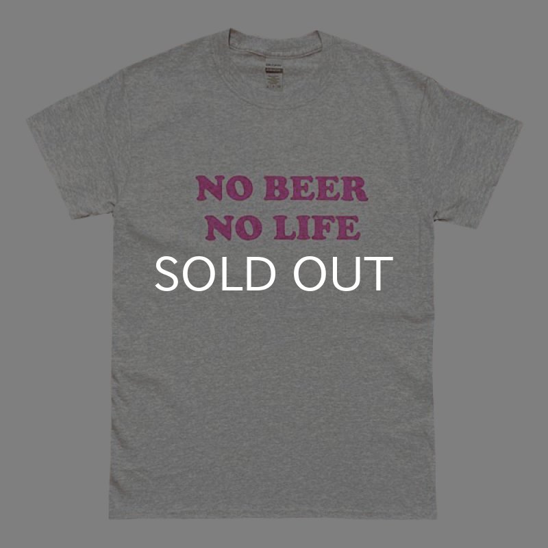 画像1: NO BEER NO LIFE Tシャツ (ASH/PINK) (1)