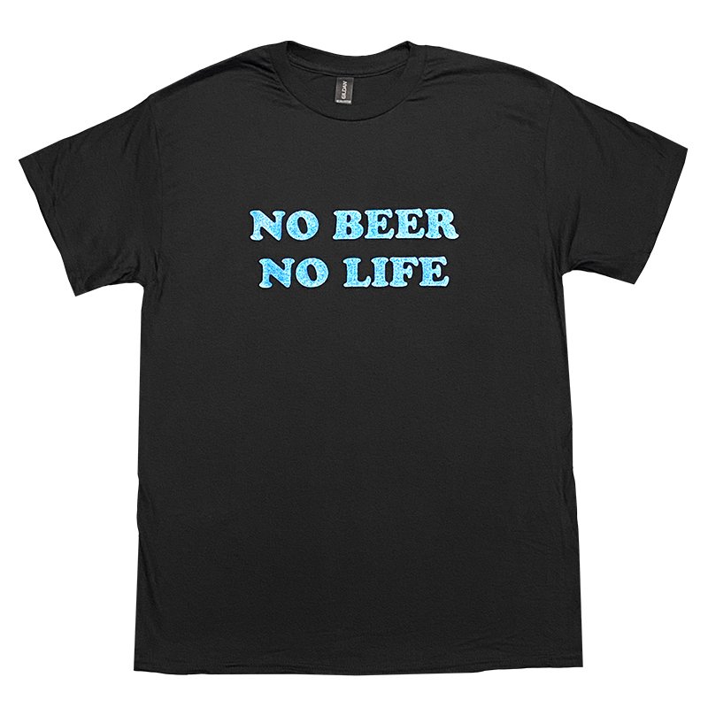 画像1: NO BEER NO LIFE Tシャツ (BLACK/METALIC BLUE) (1)