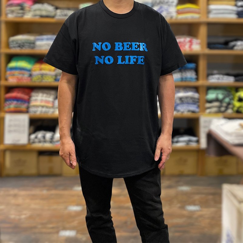画像8: NO BEER NO LIFE Tシャツ (BLACK/METALLIC BLUE) (8)