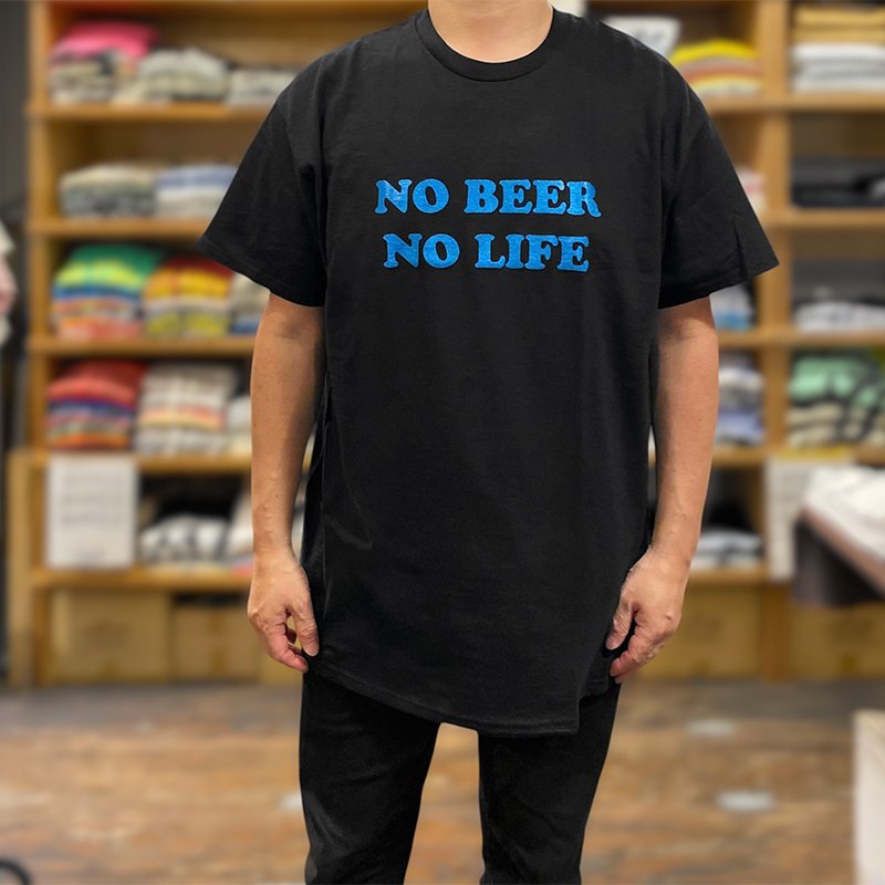 画像4: NO BEER NO LIFE Tシャツ (BLACK/METALLIC BLUE) (4)