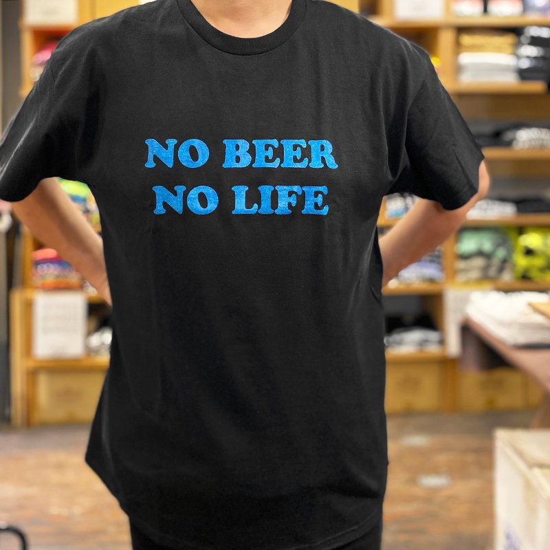 画像5: NO BEER NO LIFE Tシャツ (BLACK/METALLIC BLUE) (5)