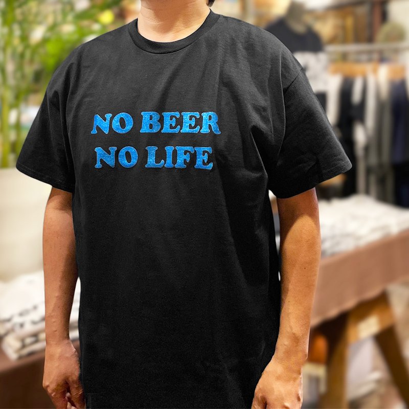 画像7: NO BEER NO LIFE Tシャツ (BLACK/METALLIC BLUE) (7)