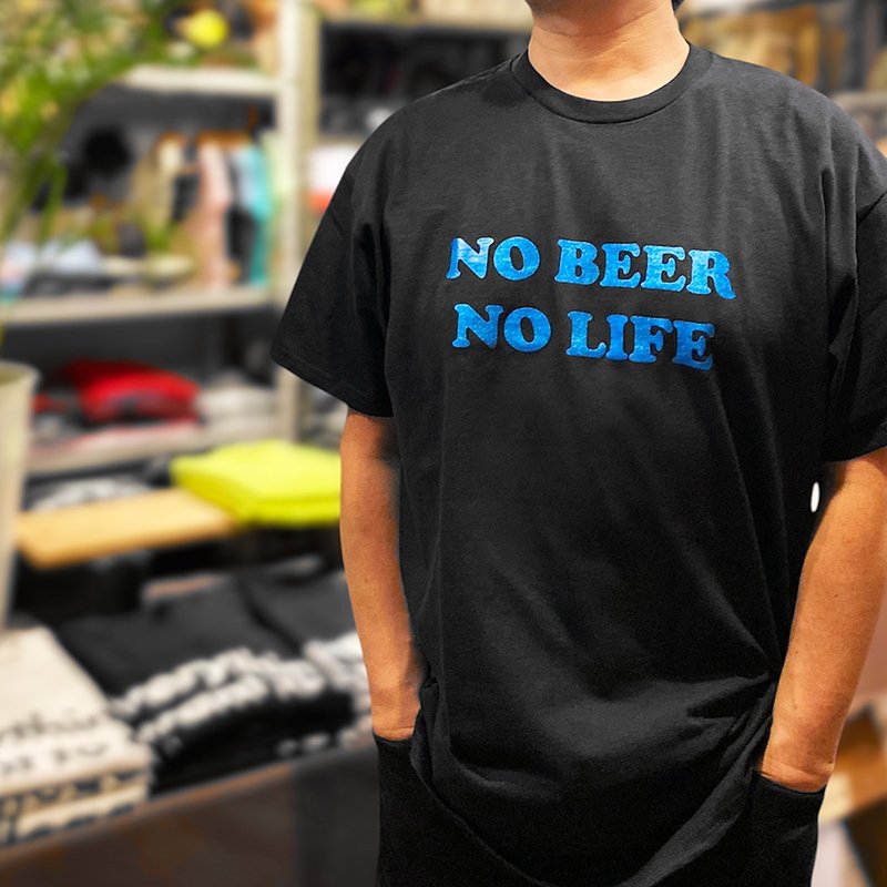 画像6: NO BEER NO LIFE Tシャツ (BLACK/METALLIC BLUE) (6)