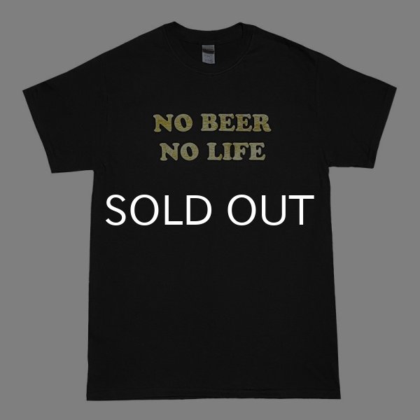 画像1: NO BEER NO LIFE Tシャツ (BLACK/GOLD) (1)