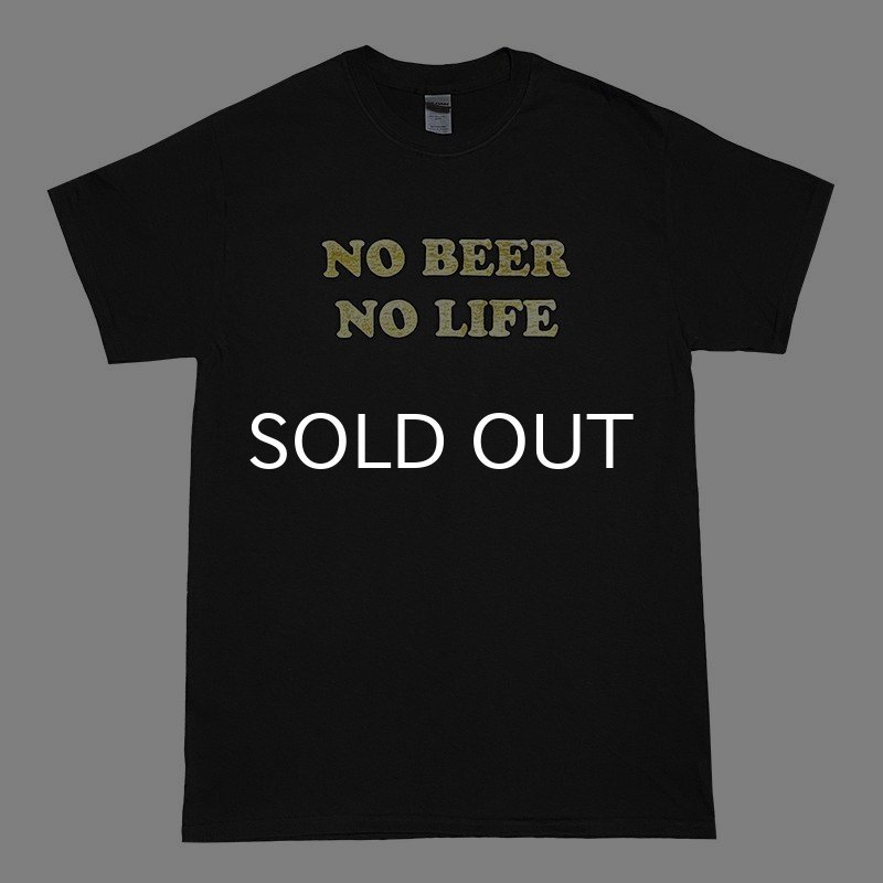 画像1: NO BEER NO LIFE Tシャツ (BLACK/GOLD) (1)