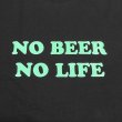 画像2: NO BEER NO LIFE Tシャツ (BLACK/MINT GREEN) (2)
