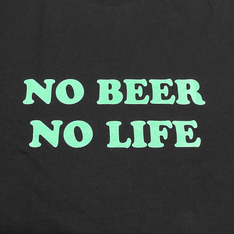 画像2: NO BEER NO LIFE Tシャツ (BLACK/MINT GREEN) (2)