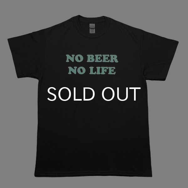 画像1: NO BEER NO LIFE Tシャツ (BLACK/PASTEL GREEN) (1)