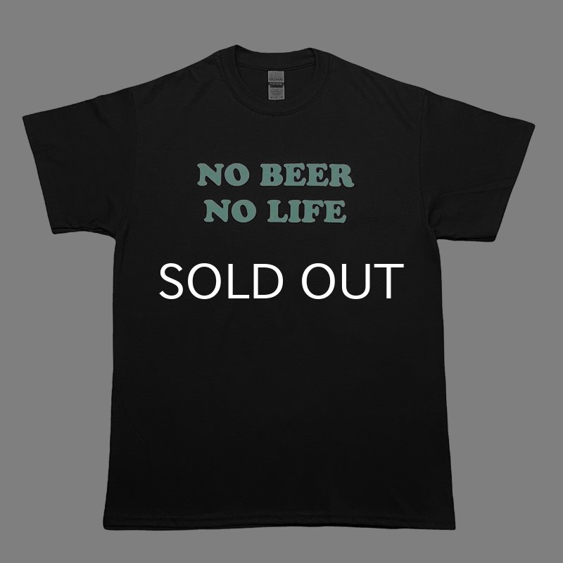 画像1: NO BEER NO LIFE Tシャツ (BLACK/PASTEL GREEN) (1)