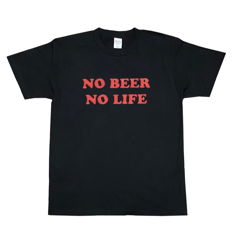 画像1: NO BEER NO LIFE Tシャツ (BLACK/RED) (1)