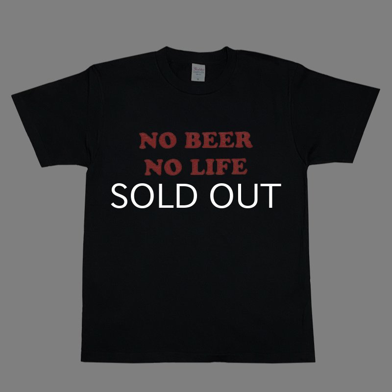 画像1: NO BEER NO LIFE Tシャツ (BLACK/RED) (1)