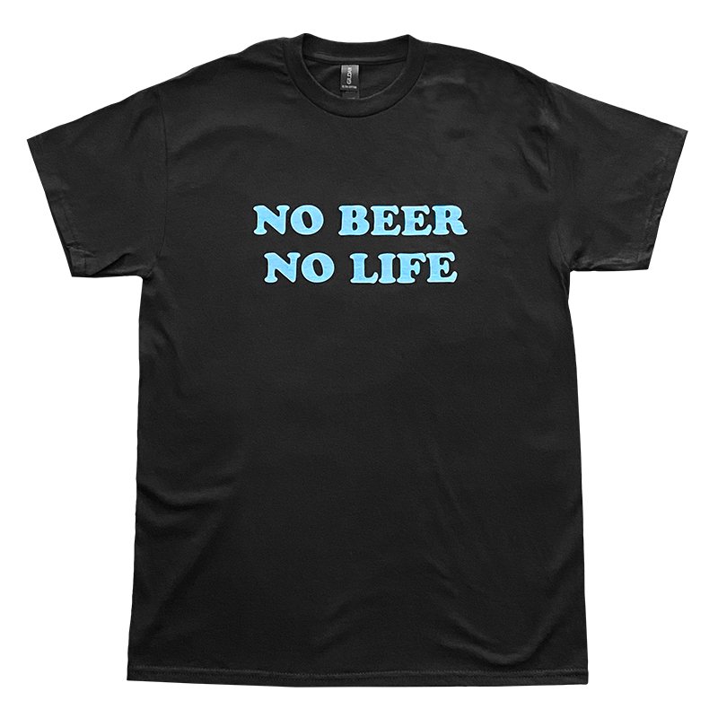 画像1: NO BEER NO LIFE Tシャツ (BLACK/SAX) (1)