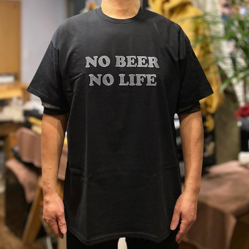 画像2: NO BEER NO LIFE Tシャツ (BLACK/SILVER) (2)